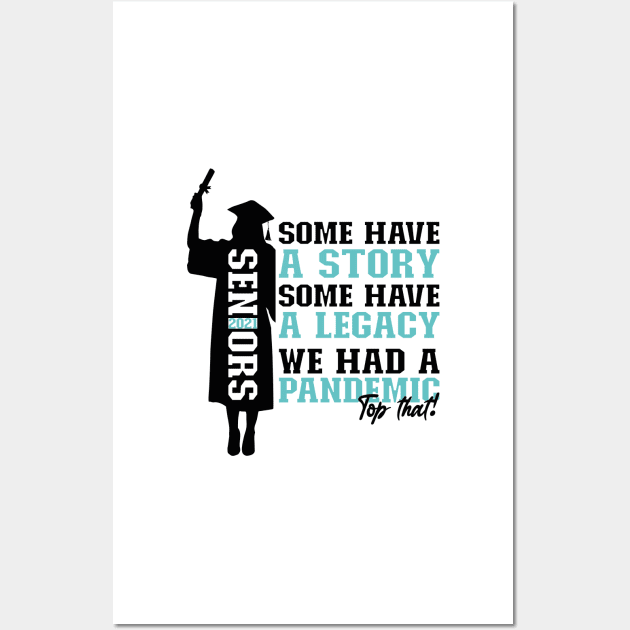 Pandemic Graduation | Black And Blue Text Funny Graduation Wall Art by Estrytee